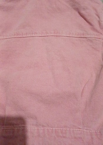 Zara Düğmeli Pembe Kız Denim Ceket - Görsel 6