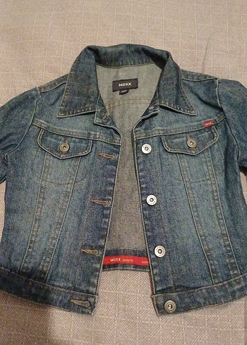 Düğmeli mavi kız çocuk Denim Ceket - Görsel 2