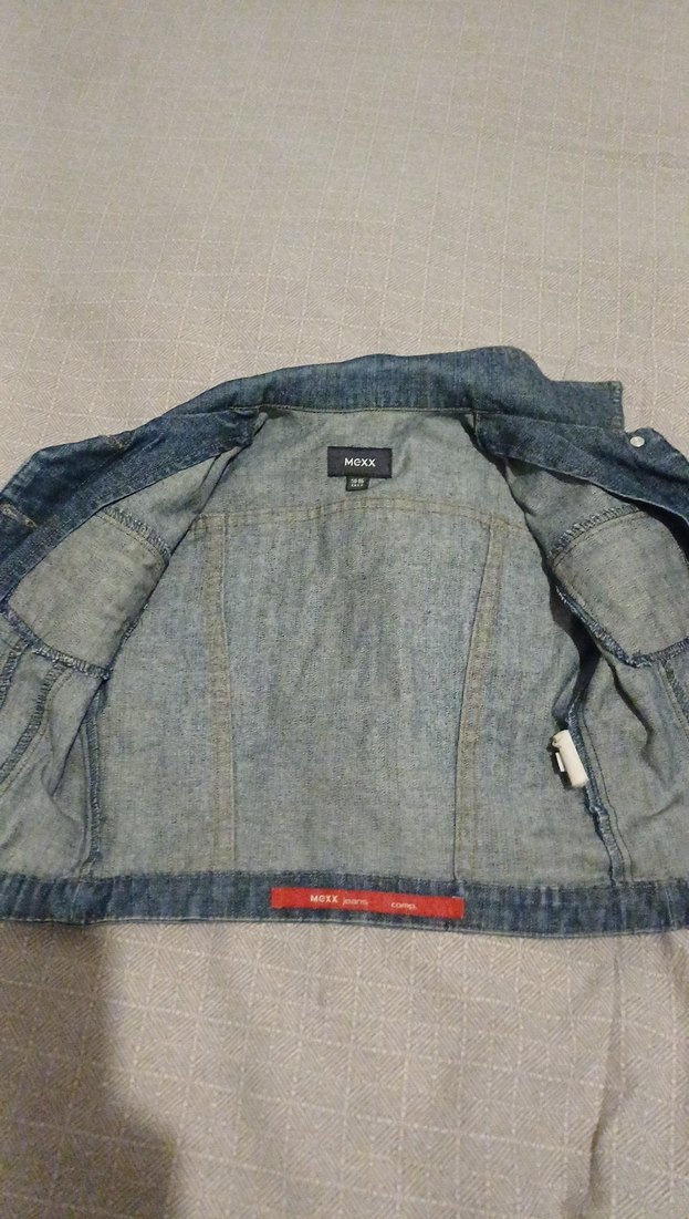 Düğmeli mavi kız çocuk Denim Ceket - Görsel 3