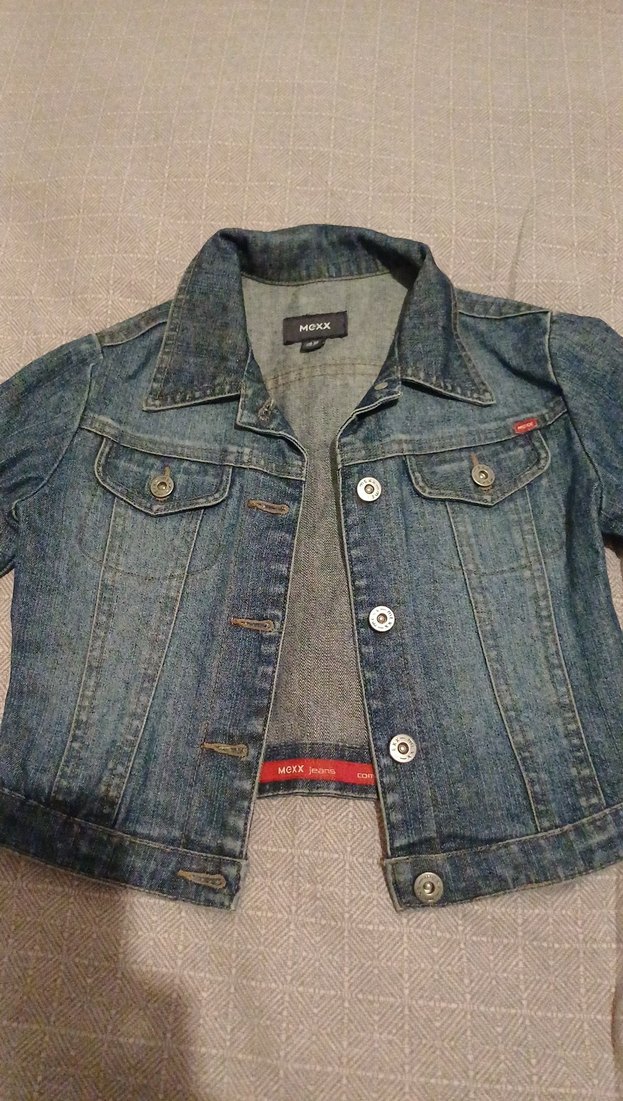 Düğmeli mavi kız çocuk Denim Ceket - Görsel 2