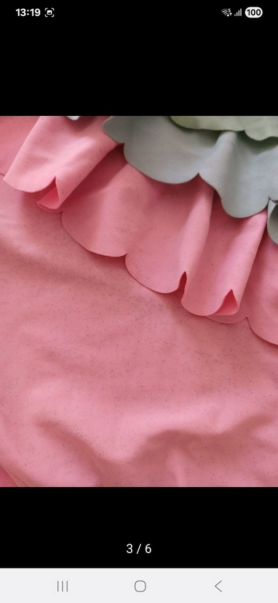 Kız Çocuk Pembe Volanlı Mayo - Görsel 3