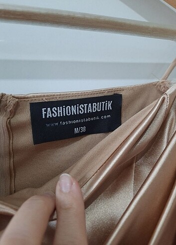 Drapeli Saten Elbise - Görsel 6