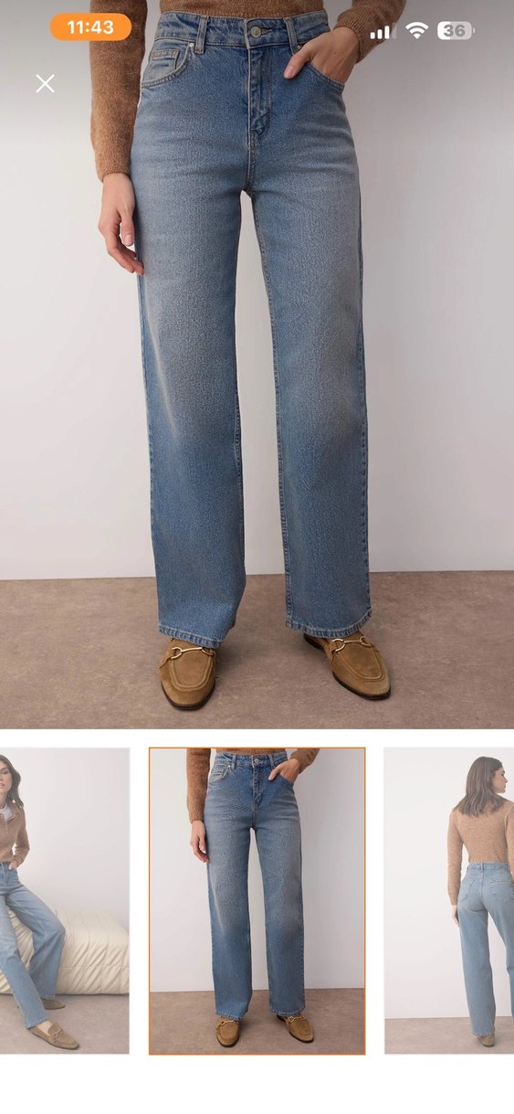 Düz Kesim Mavi Kadın Kot Pantolon - Görsel 2