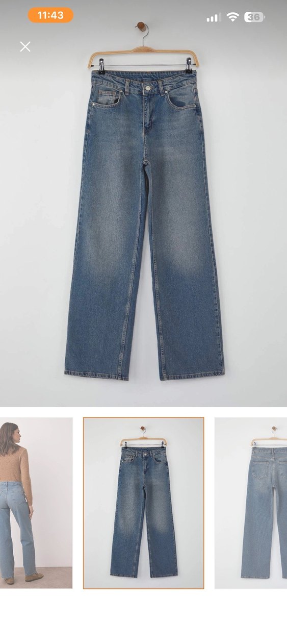 Düz Kesim Mavi Kadın Kot Pantolon - Görsel 4