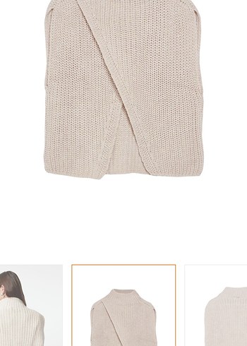 Bej Kadın Örgü Pamuk Süveter - Görsel 5