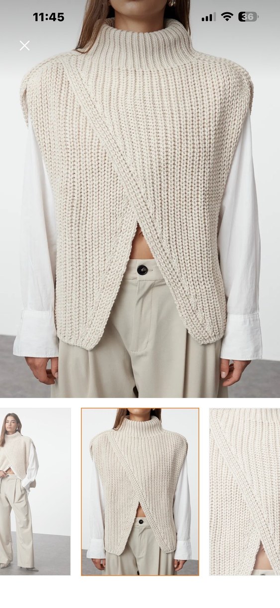 Bej Kadın Örgü Pamuk Süveter - Görsel 2