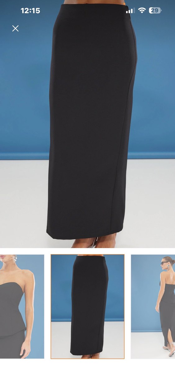 Trendyolmilla Siyah Straplez Uzun Elbise - Görsel 3