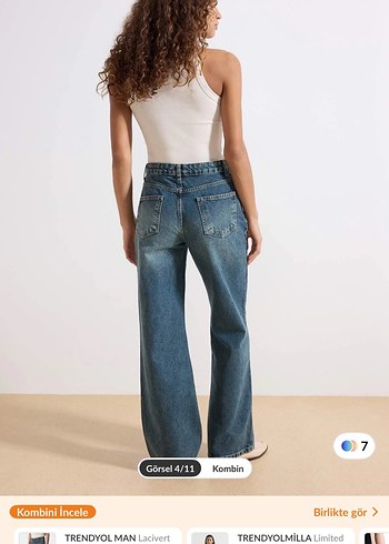 Kadın Mavi Regular Fit Denim Jean - Görsel 2