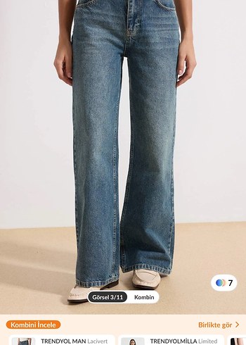 Kadın Mavi Regular Fit Denim Jean - Görsel 3