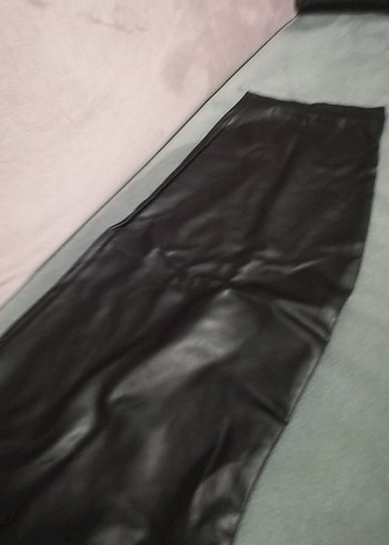 Deri Siyah Kadın Dar Kesim Tayt - Görsel 3