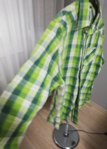 Hafif Yeşil Ekose Uzun Kollu Gömlek - Görsel 3