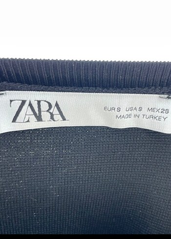s Beden mavi Renk Siyah Uzun Kollu Crop Bluz