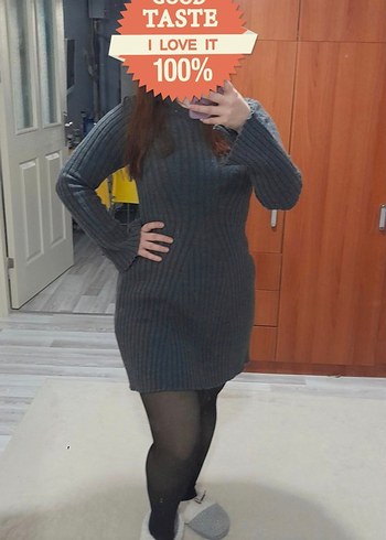 Diğer Gri Uzun Kollu Triko H&M Model viral Elbise