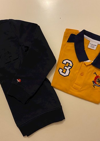 US Polo 7-8 yaş Sweatshirt ve Kısa kollu Polo Tişört