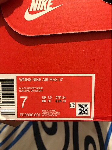 38 Beden Nike air max 97 kadın