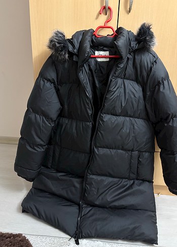 Kürklü Siyah Kadın Uzun Kış Montu - Görsel 3