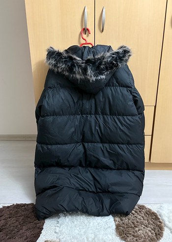 Kürklü Siyah Kadın Uzun Kış Montu - Görsel 5