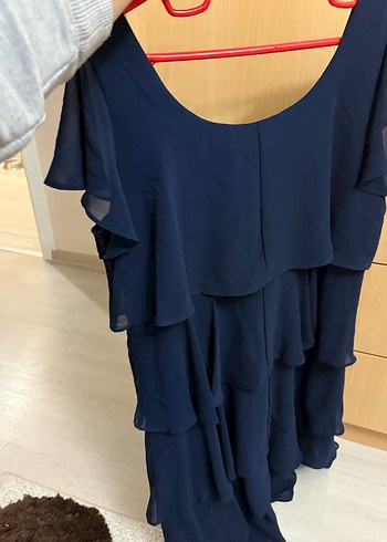 Lacivert Kat Kat Midi Elbise - Görsel 4