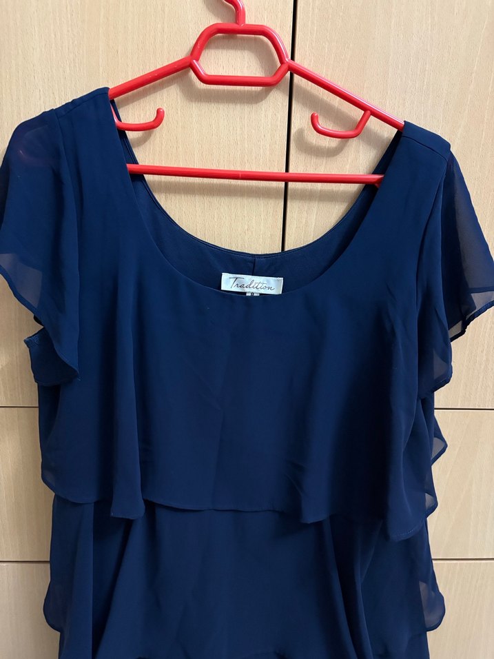 Lacivert Kat Kat Midi Elbise - Görsel 2