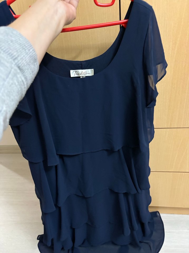 Lacivert Kat Kat Midi Elbise - Görsel 3