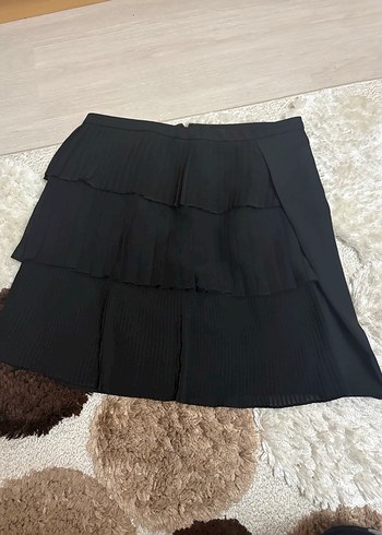 Fermuarlı Siyah Midi Etek - Görsel 5