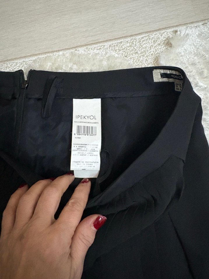 Fermuarlı Siyah Midi Etek - Görsel 4