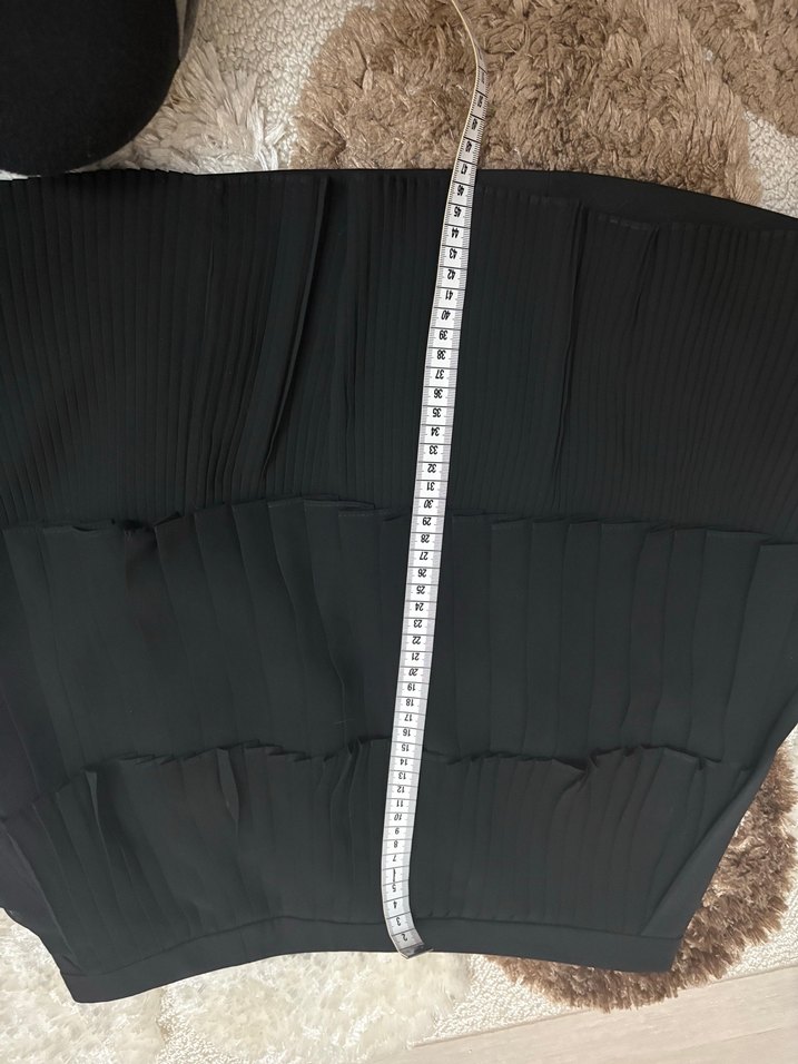 Fermuarlı Siyah Midi Etek - Görsel 2