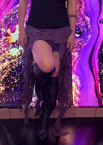 Mor Renkli Fırfırlı tarz etek - Görsel 3