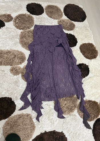 Mor Renkli Fırfırlı tarz etek - Görsel 8