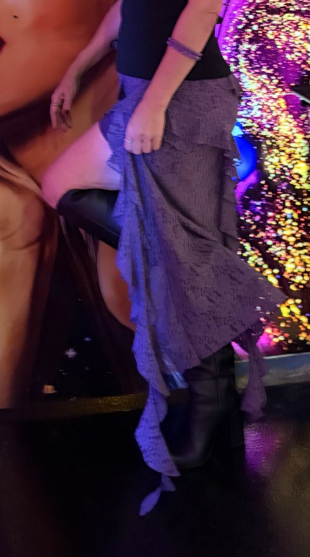 Mor Renkli Fırfırlı tarz etek - Görsel 2