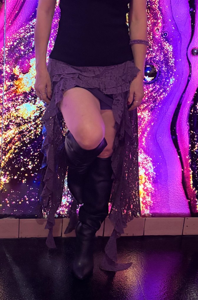 Mor Renkli Fırfırlı tarz etek - Görsel 3