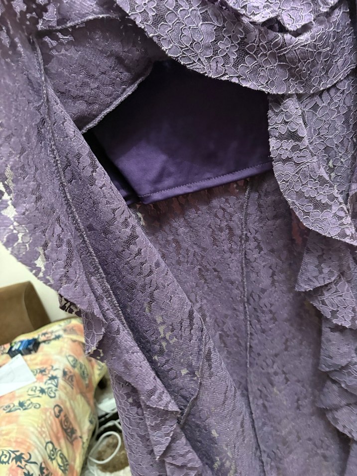 Mor Uzun Volanlı Gotik Etek - Görsel 4