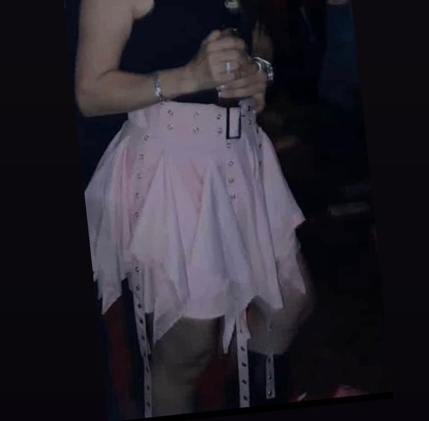 Pembe Mini Etek, Fırfırlı, Gevşek Kesim - Görsel 3