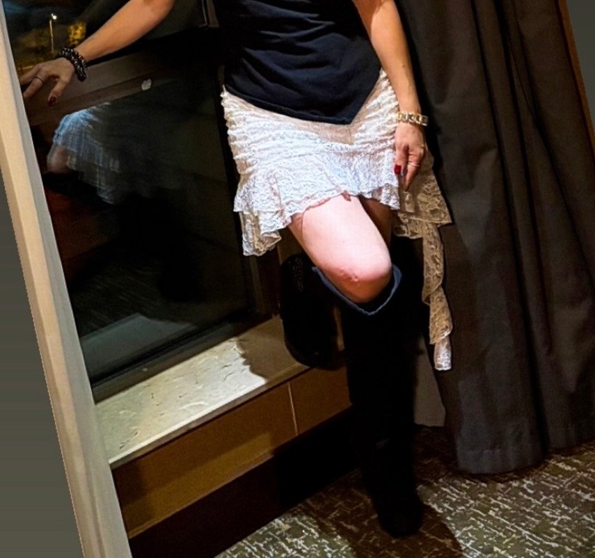 Dantel Detaylı Beyaz Midi Gotik Etek - Görsel 4