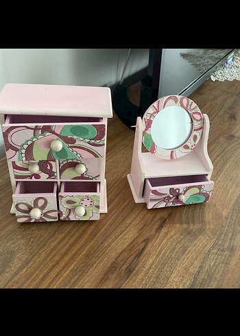 Pastel Pembe Makyaj Organizerı ve Ayna - Görsel 2