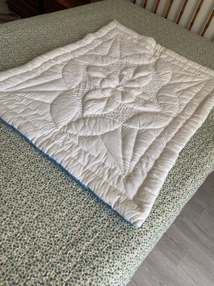 Diger İşlemeli Mavi Yorgan - Görsel 3