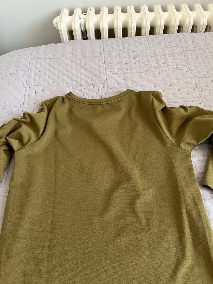 Kadın Haki Keten Uzun Kollu Bluz - Görsel 5