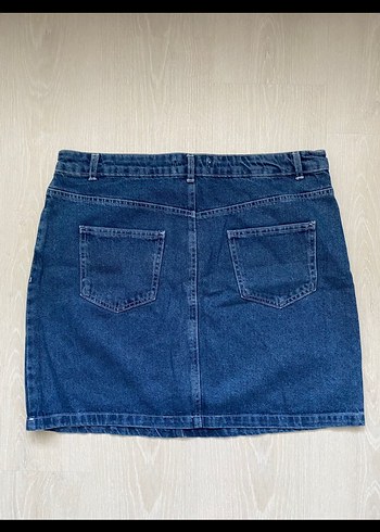 Fermuarlı Mavi Denim Mini Etek - Görsel 3