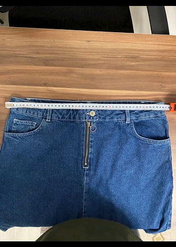 Fermuarlı Mavi Denim Mini Etek - Görsel 4