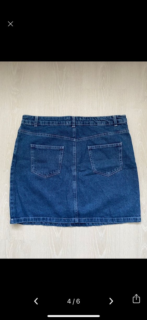 Fermuarlı Mavi Denim Mini Etek - Görsel 3