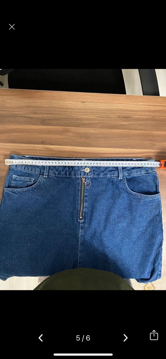 Fermuarlı Mavi Denim Mini Etek - Görsel 4