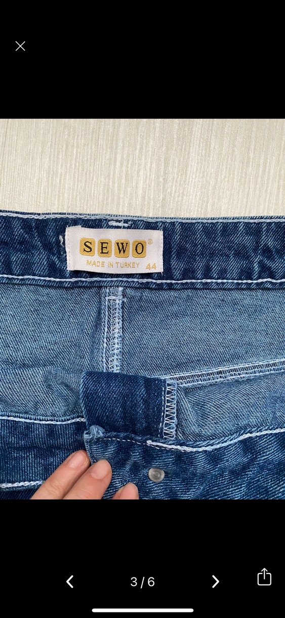 Fermuarlı Mavi Denim Mini Etek - Görsel 2