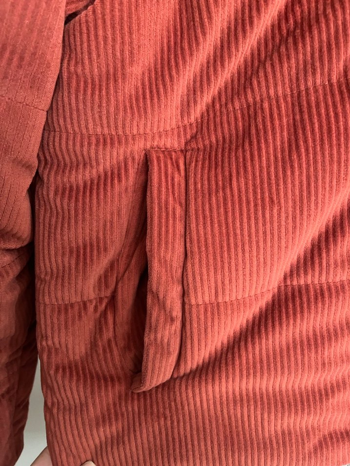 Düğmeli kiremit rengi Midi Kadın mont - Görsel 3