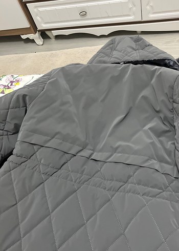 Gri Kadın  Uzun Mont - Görsel 5