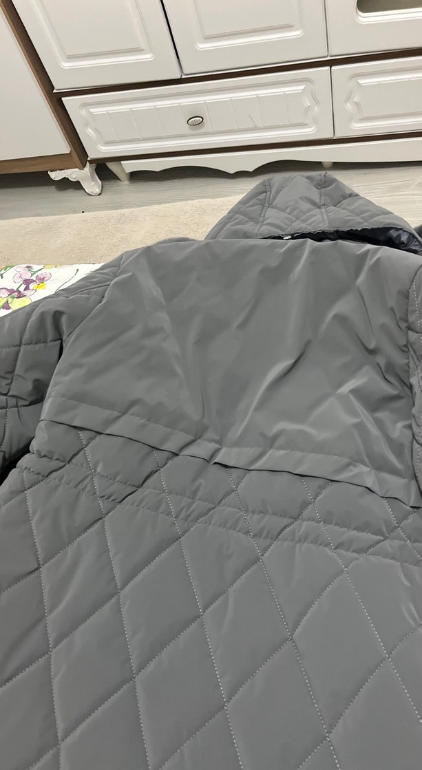 Gri Kadın  Uzun Mont - Görsel 5