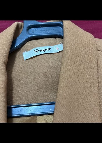 Taba  Düğmeli Uzun Kesim Kadın Blazer - Görsel 2