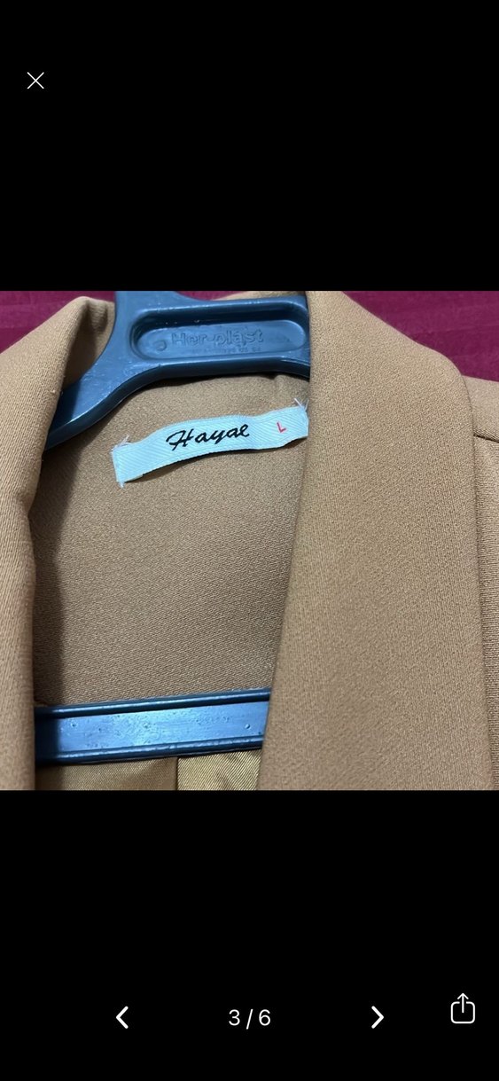 Taba  Düğmeli Uzun Kesim Kadın Blazer - Görsel 2