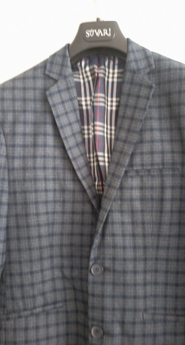 Gri Ekose Desenli Erkek Ceket - Görsel 3