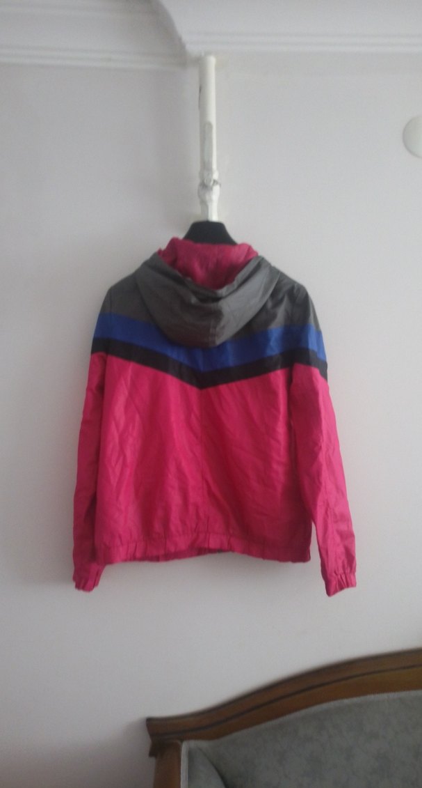 Kadın Pembe Kapüşonlu Spor Ceket - Görsel 5