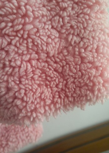 Pembe Kadın Midi Boy Kürklü Mont - Görsel 4